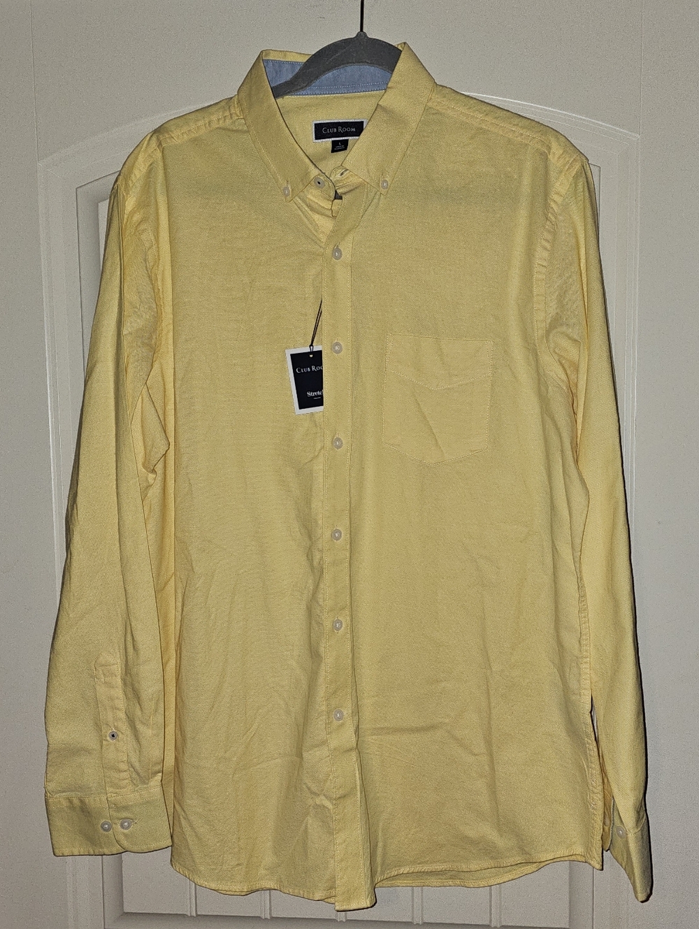NWT Club Room Light Yellow Long-Sleeve Button-Down Shirt, Size L - Picture 2 of 4